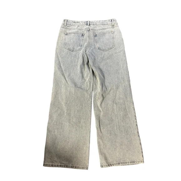 Edikted Light Wash Blue Wide Leg Jeans M - Picture 3 of 7